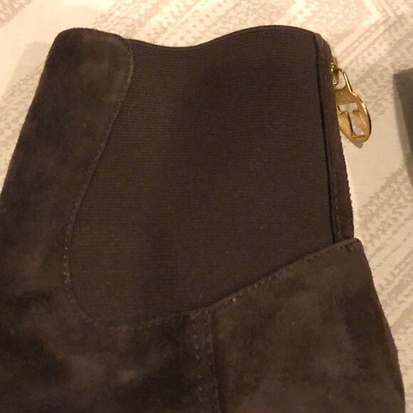 Taryn Rose Brown Suede Wedge Low Boots - Picture 8 of 8